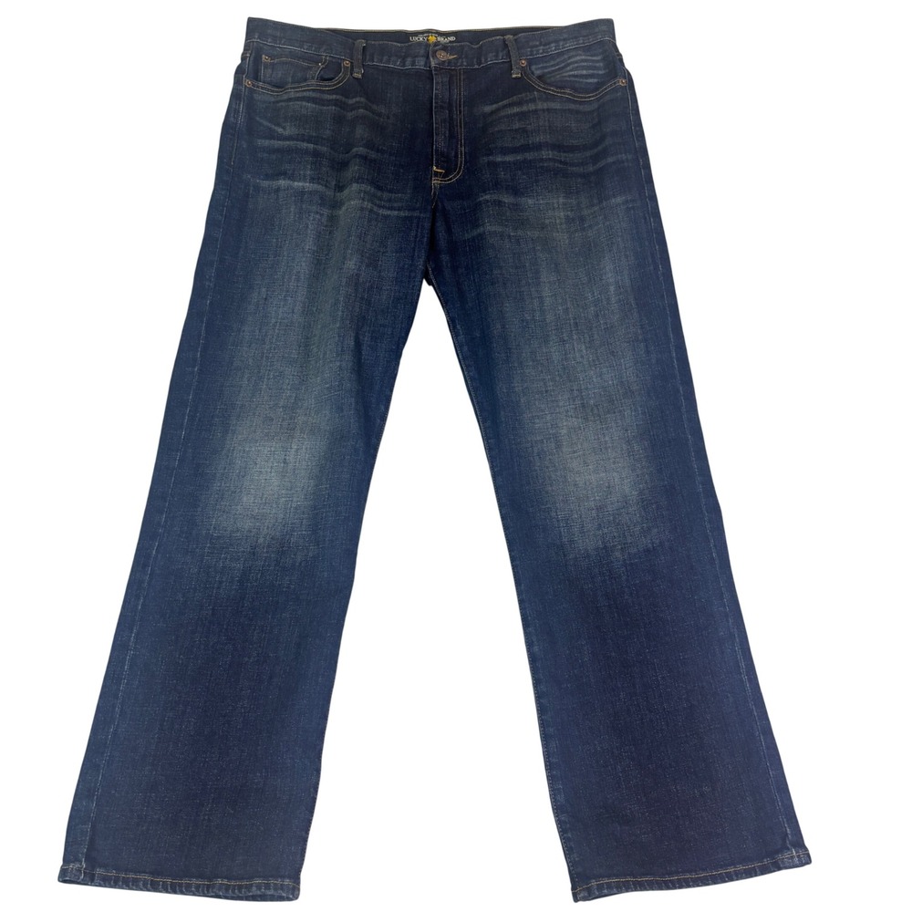 Lucky Brand 181 Relaxed Straight Jeans Mens 40x32 Dark Wash Blue Denim